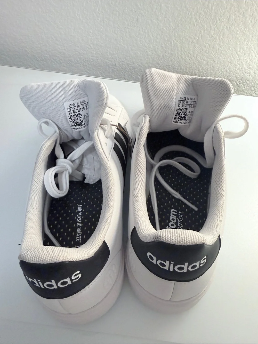 adidas Grand Court 2.0 White with Black Stripes